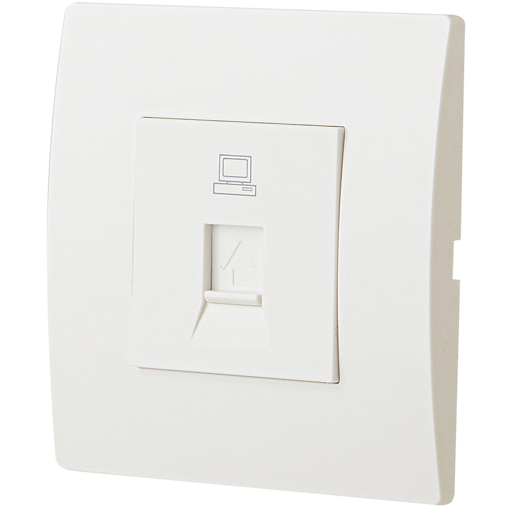 Priza internet, RJ45, 8 x 8 cm, alb