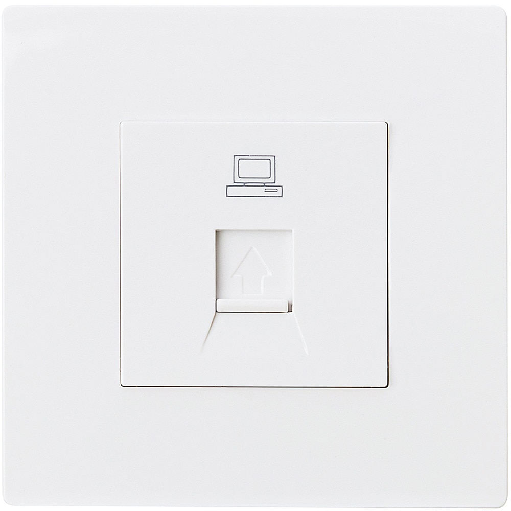 Priza internet, RJ45, 8 x 8 cm, alb