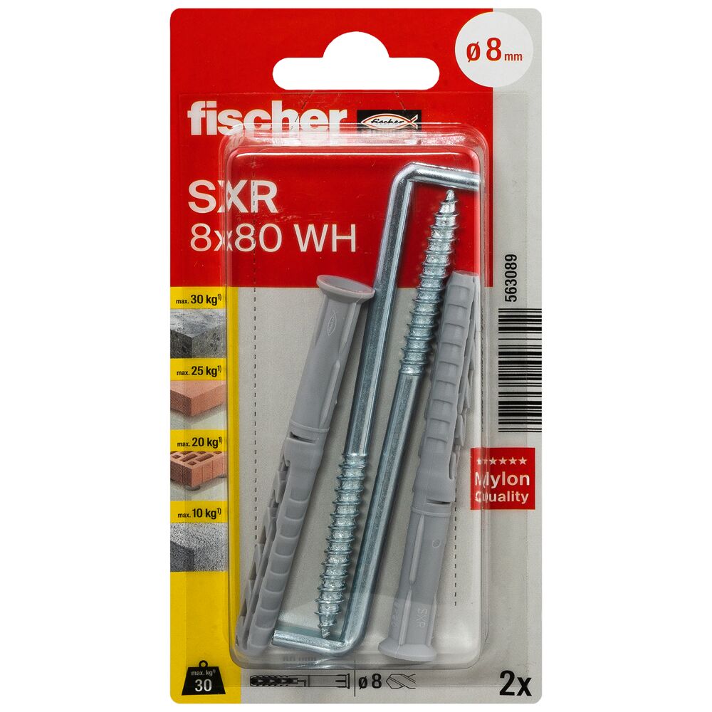 Set 2 dibluri nylon, cu carlig, 8X80