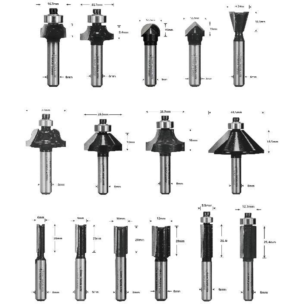 Set 15 freze MAC ALLISTER, lemn, prindere 8 mm