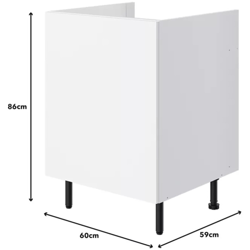 Corp inferior bucatarie Pragma, PAL, 60 x 59 x 86cm, alb