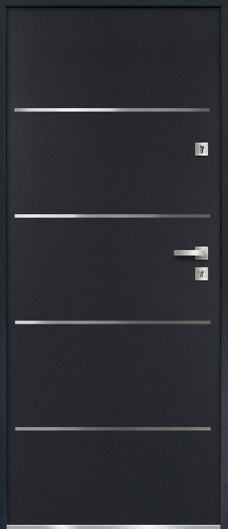 Usa de exterior pentru casa, metalica, gri, stanga, 205 x 88 cm  Fortia Cecina