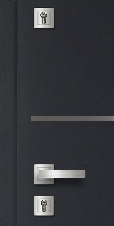 Usa de exterior pentru casa, metalica, gri, stanga, 205 x 88 cm  Fortia Cecina