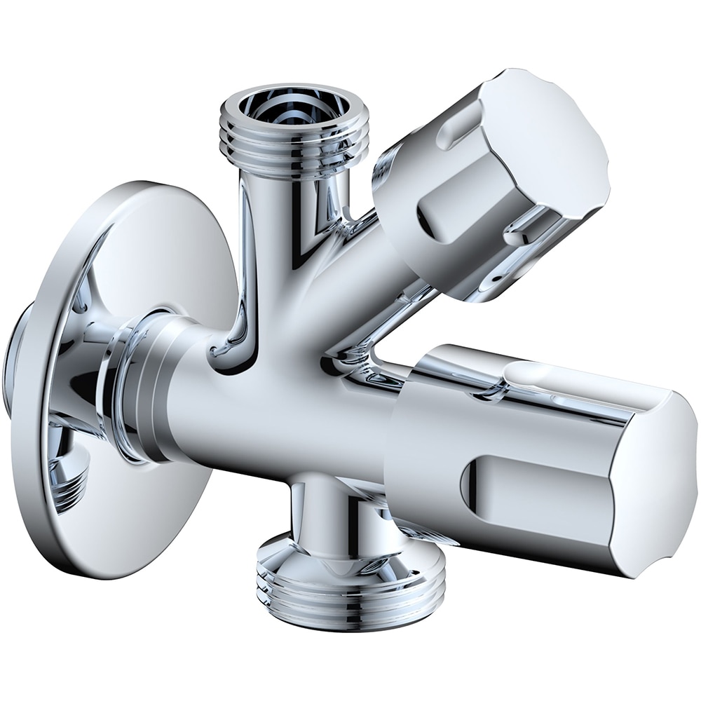 Robinet coltar KRUGER KR-DBL-V-12-12-34, 1/2" x 1/2" x 3.4", alama, argintiu