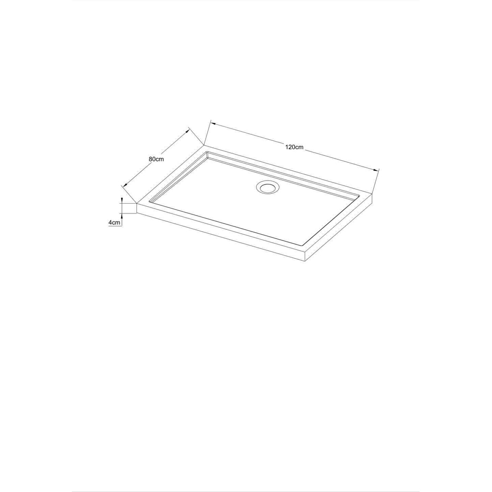 Cadita dus GOODHOME Vorma, dreptunghiulara, ABS si acril, 120 x 80 x 4 cm, alb