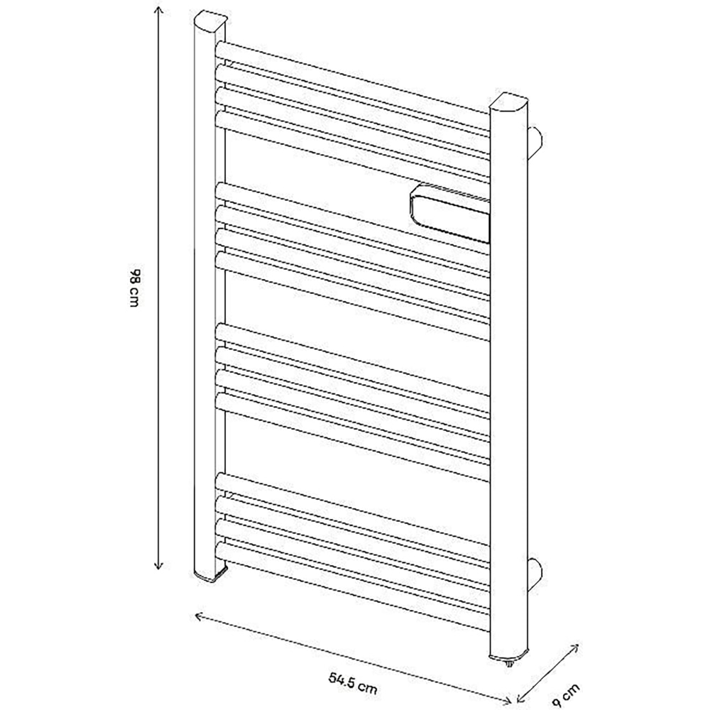 Calorifer electric GOODHOME, 54.5x98cm, 500W, negru