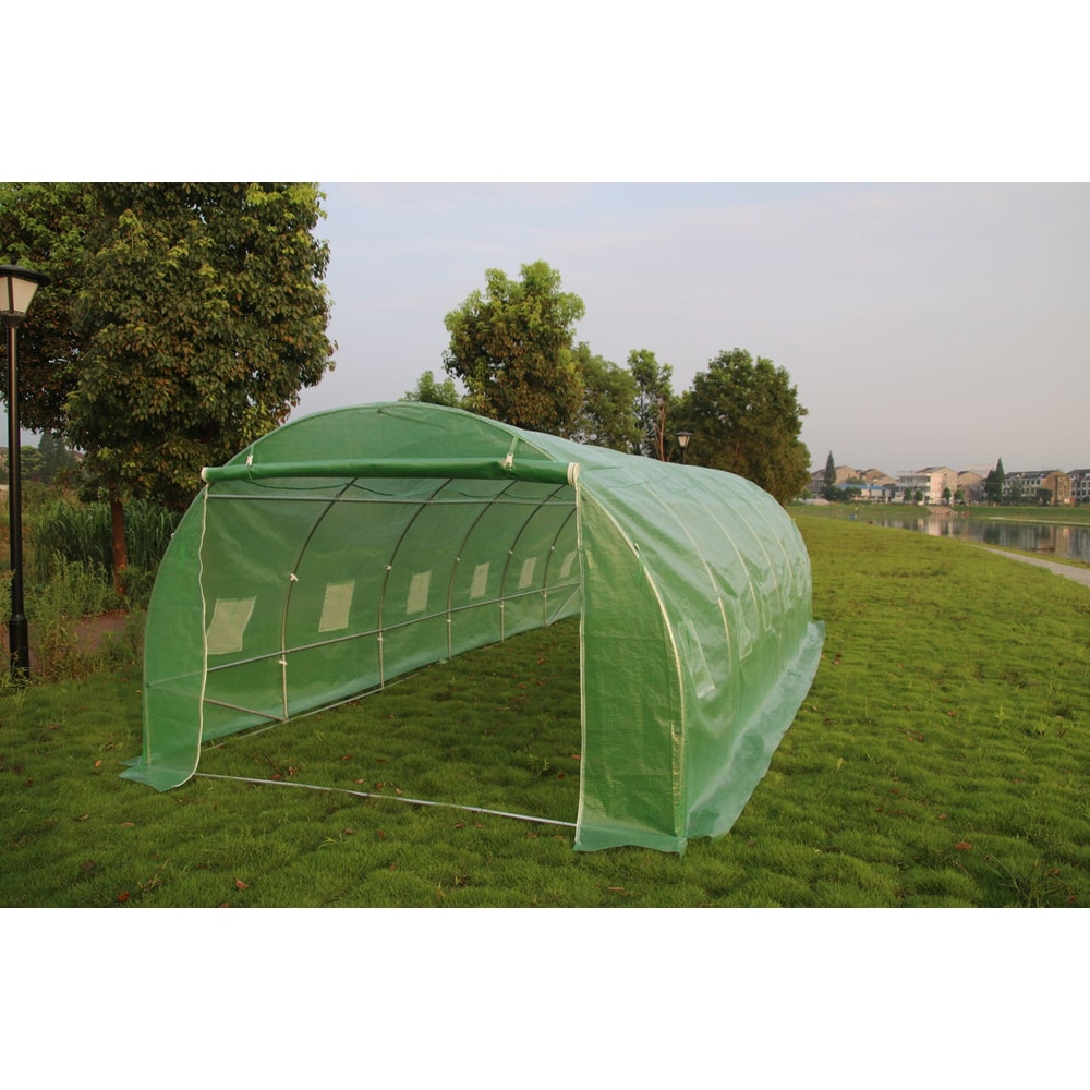 Sera tip tunel Yurta, 24 mp,  800 x 300 x 200 cm, polietilena - otel galvanizat, verde