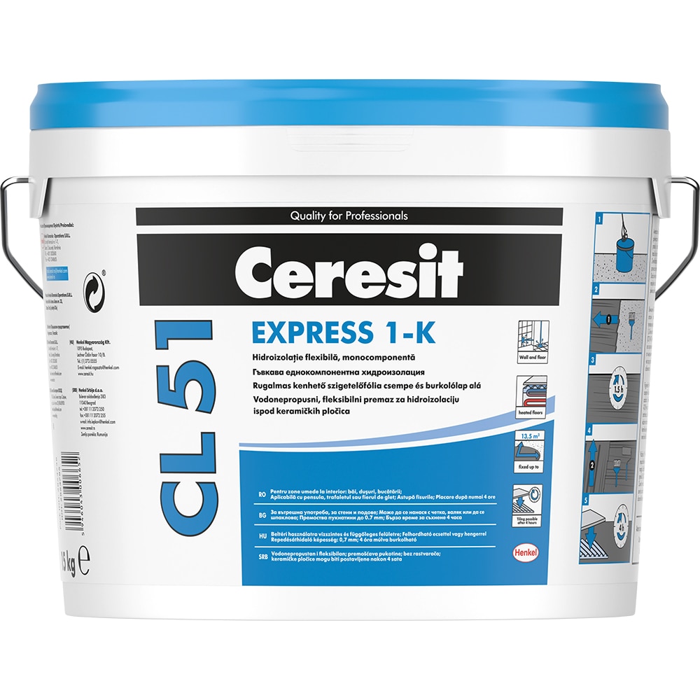 Hidroizolatie flexibila monocomponenta Ceresit CL51 1-K,15 kg