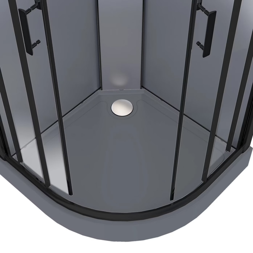 Cabina de dus cu hidromasaj GOODHOME Beloya, 90 x 90 x 220 cm, sticla securizata 6mm, profil negru