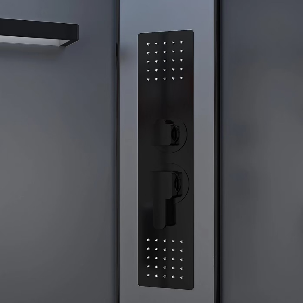 Cabina de dus cu hidromasaj GOODHOME Beloya, 90 x 90 x 220 cm, sticla securizata 6mm, profil negru