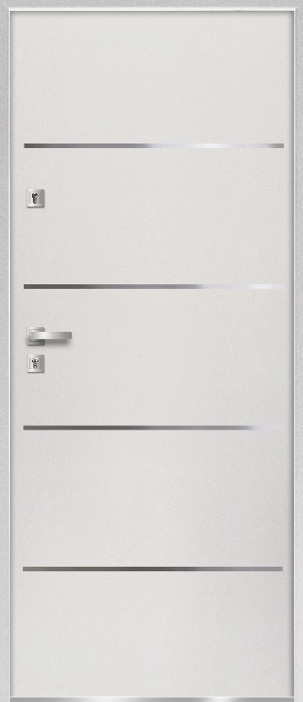 Usa de exterior pentru casa, metalica, alb, dreapta, 205 x 88 cm  Fortia Cecina