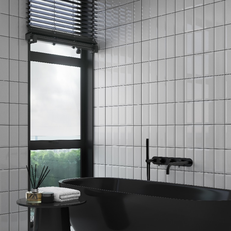 Faianta alba, dreptunghiulara, 10 x 20 cm, 0.8 mp Trentie