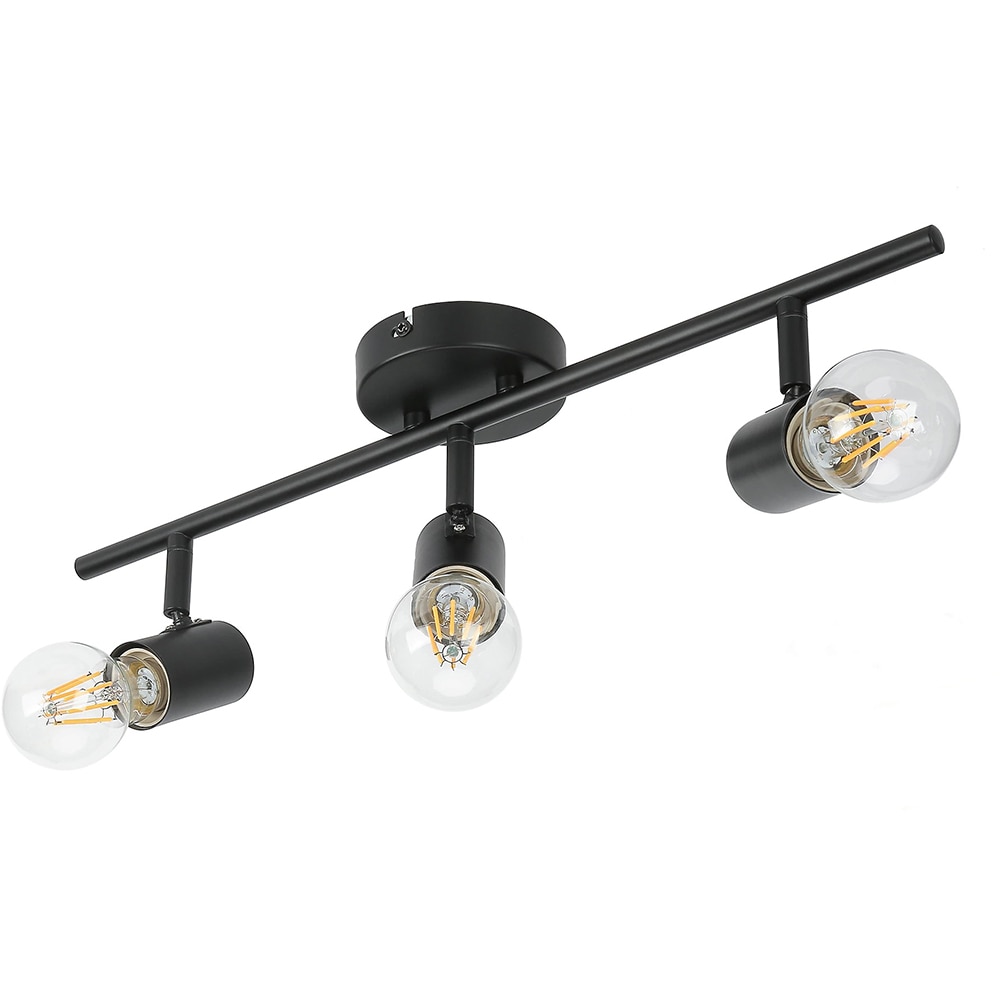 Spot LED Ghlin GOODHOME, 3 becuri E27, 8.6W, negru