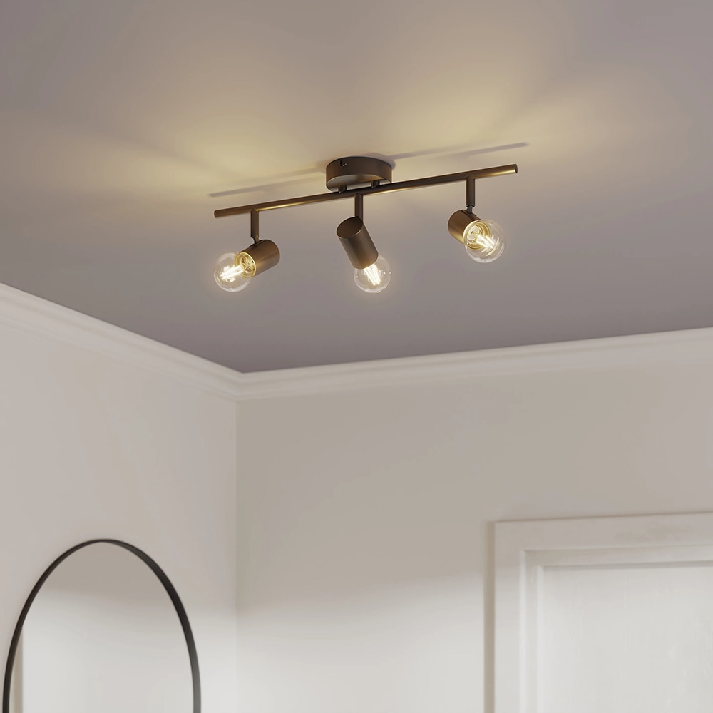 Spot LED Ghlin GOODHOME, 3 becuri E27, 8.6W, negru