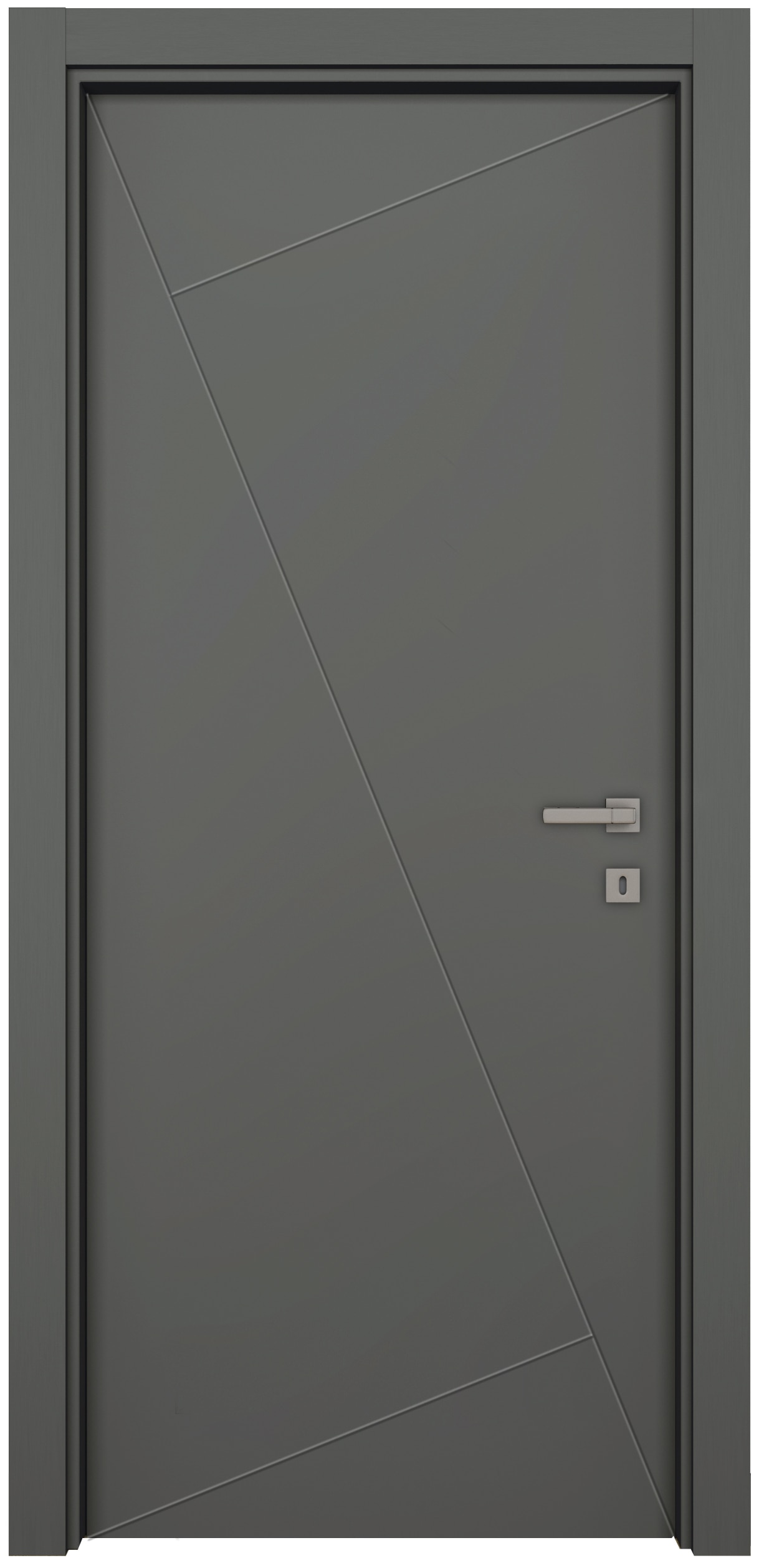 Usa de interior fara geam, antracit, stanga, mdf, 202.3 x 76.6 cm, toc inclus • Yildiz