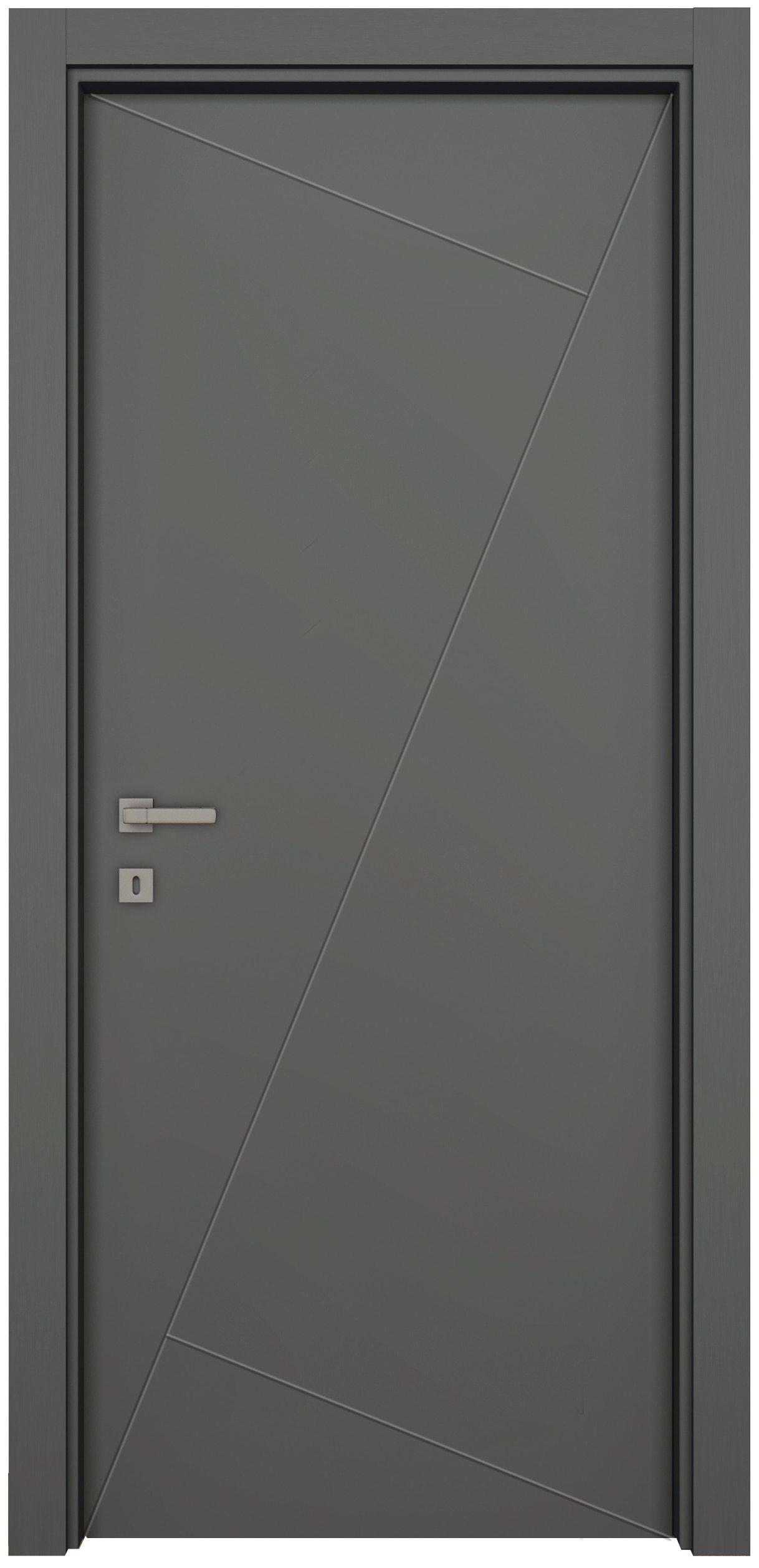 Usa de interior fara geam, antracit, dreapta, mdf, 202.3 x 86.6 cm, toc inclus • Yildiz