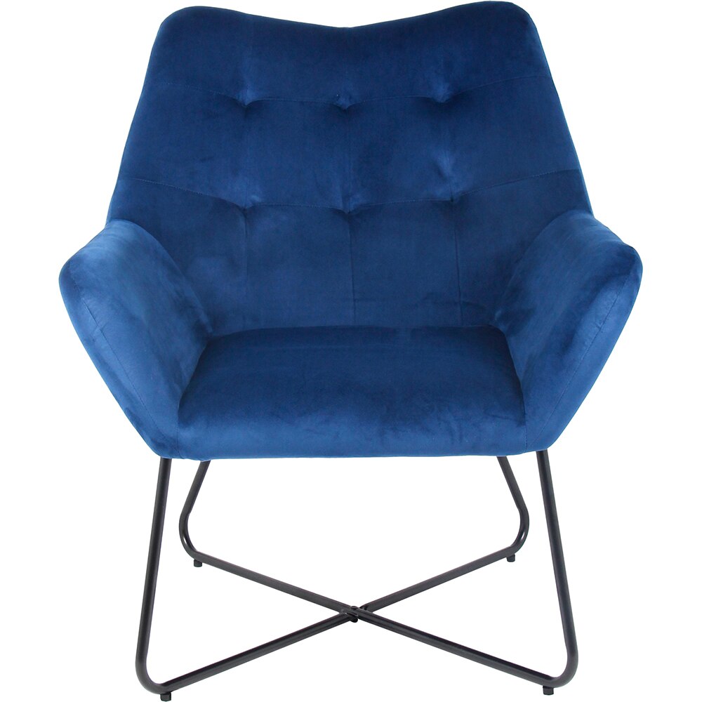 Fotoliu Turio, 86.5 x 80 x 75 cm, catifea, albastru