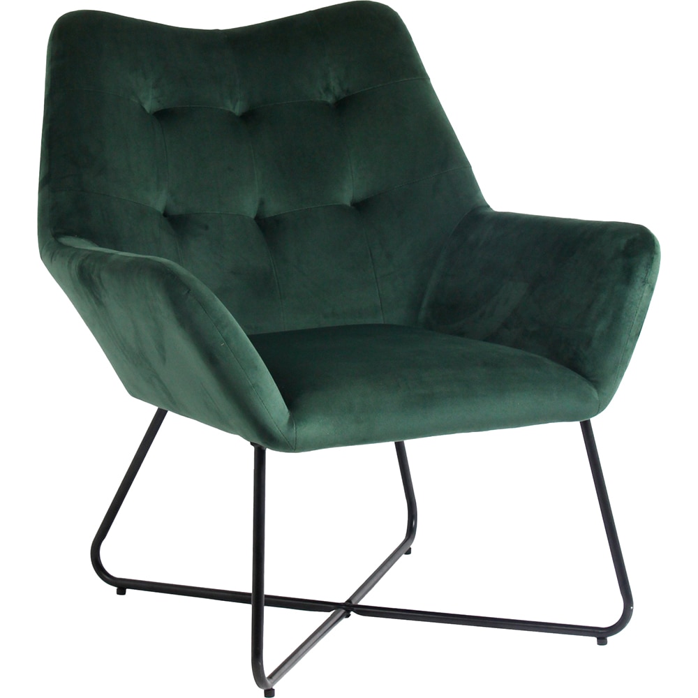 Fotoliu Turio, 86.5 x 80 x 75 cm, catifea, verde