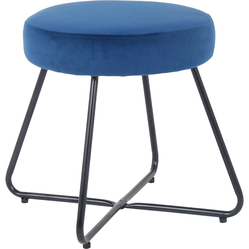 Taburet Turio, 40 x 48 cm, catifea, albastru