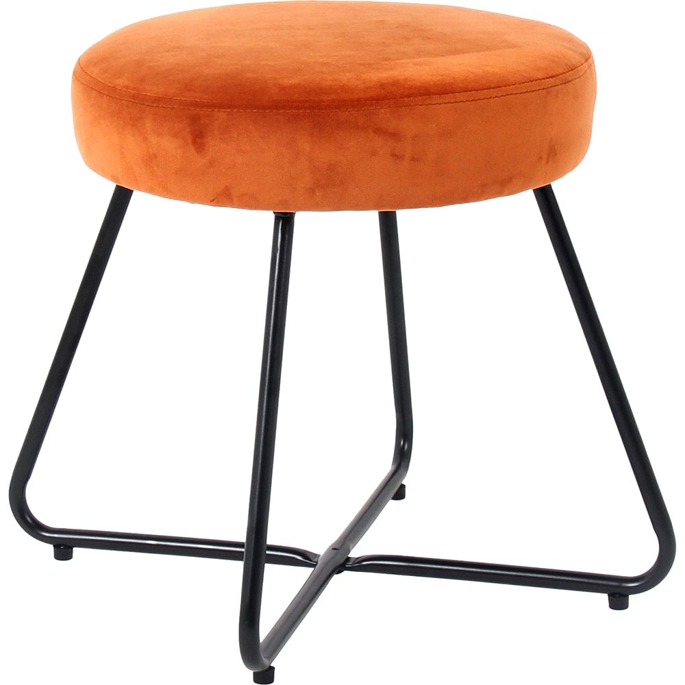 Taburet Turio, 40 x 48 cm, catifea, portocaliu