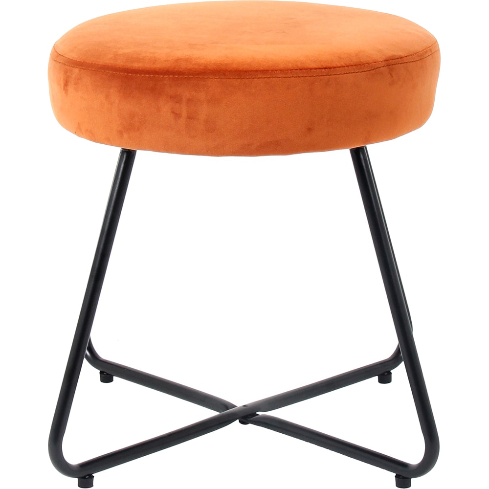 Taburet Turio, 40 x 48 cm, catifea, portocaliu