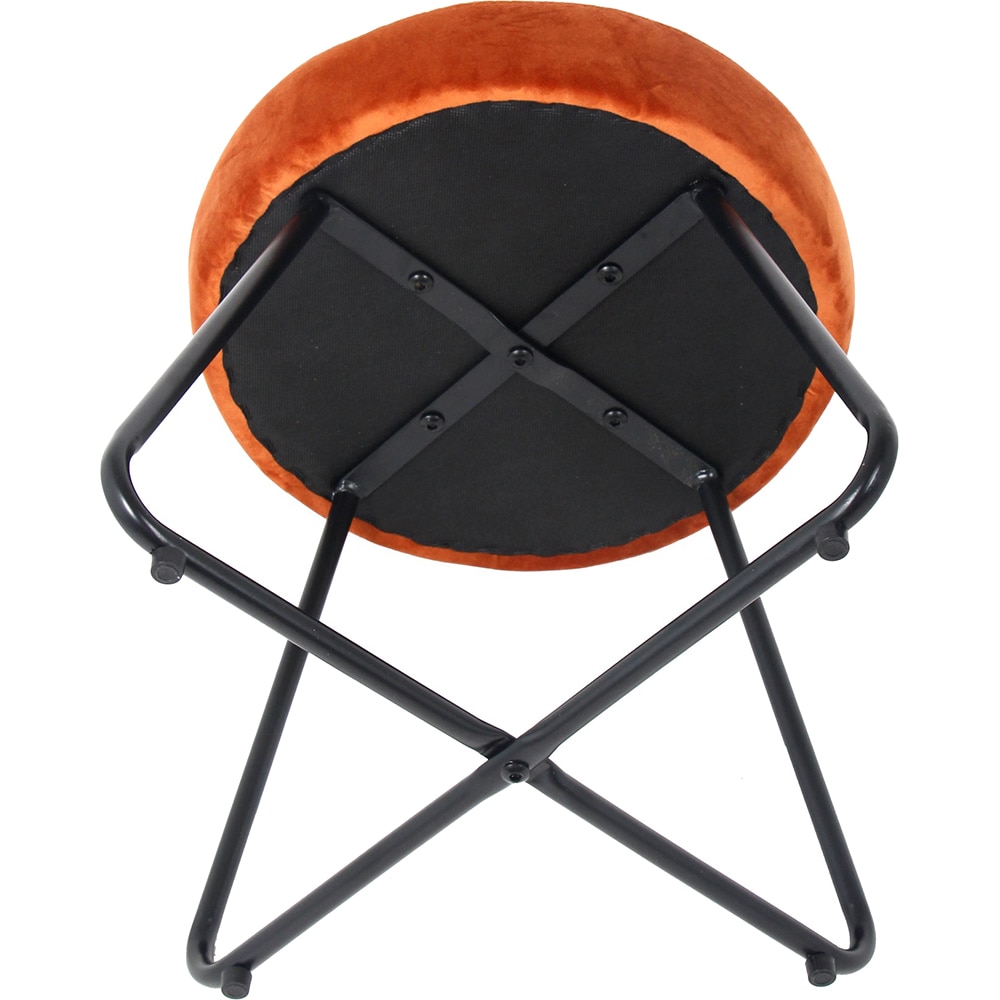 Taburet Turio, 40 x 48 cm, catifea, portocaliu