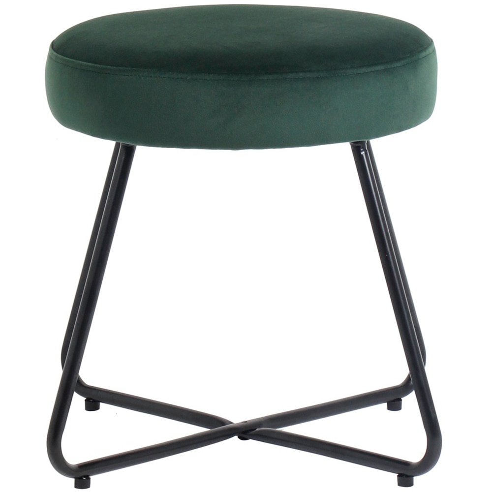 Taburet Turio, 40 x 48 cm, catifea, verde