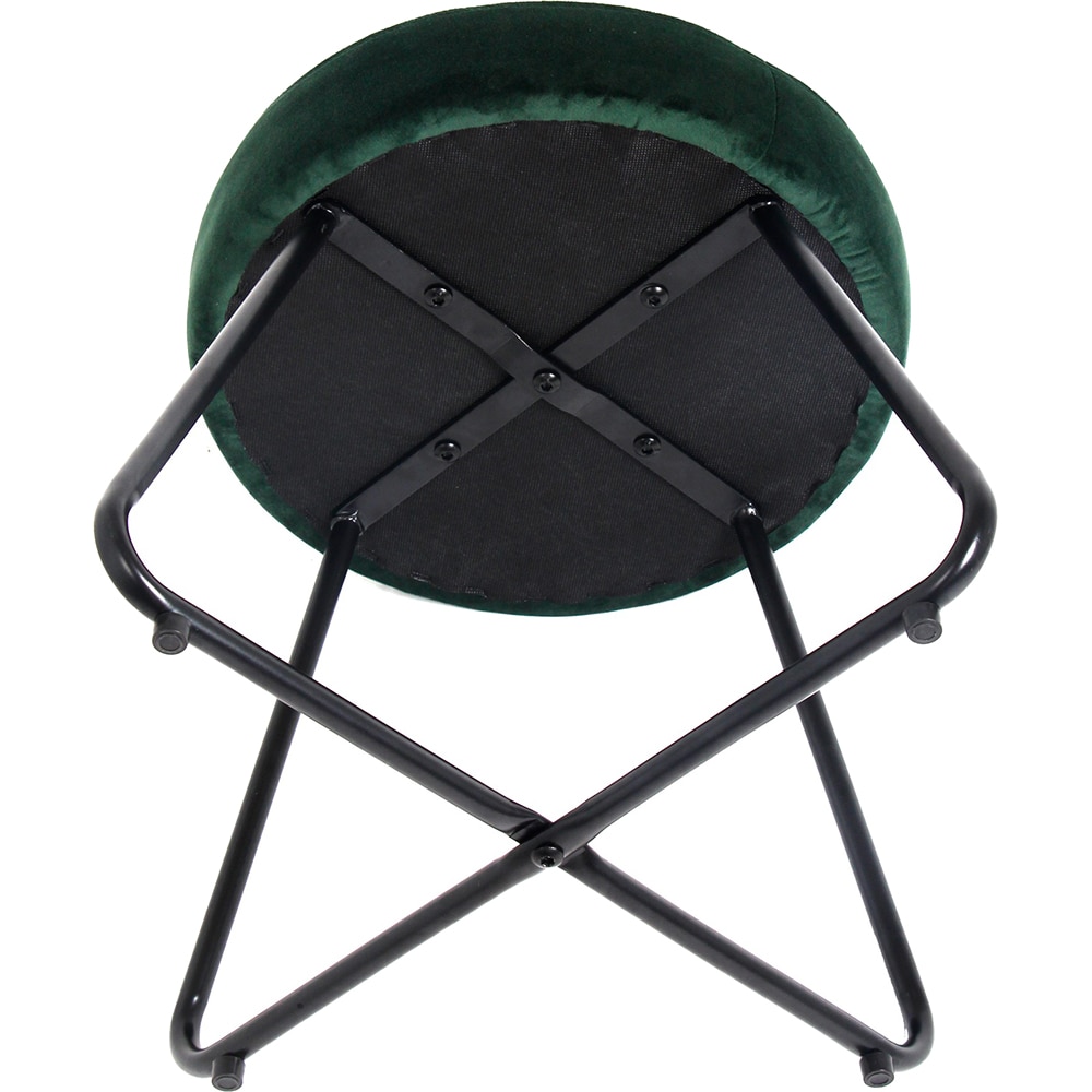 Taburet Turio, 40 x 48 cm, catifea, verde