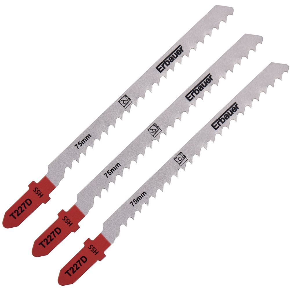 Lame fierastrau Erbauer T227D, pentru aluminiu, 3-15 mm, 3 buc