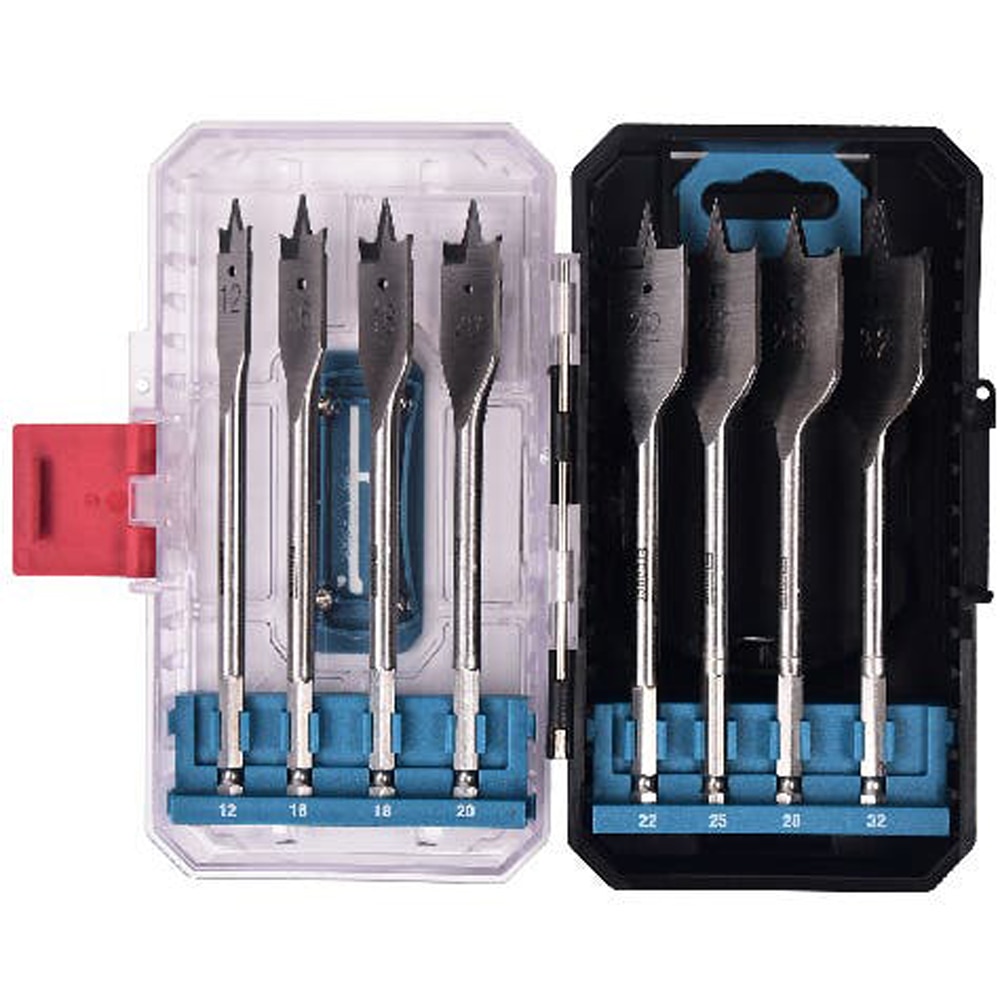 Burghiu plat lemn Erbauer, set 8 bucati
