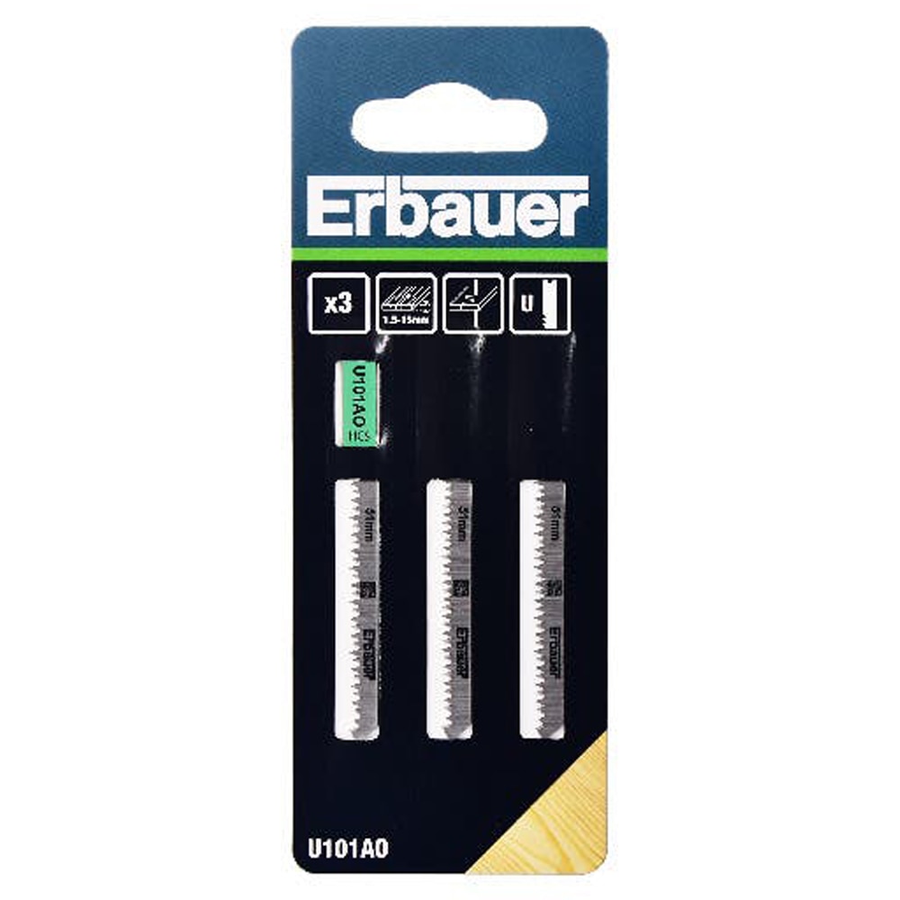 Lame fierastrau Erbauer, pentru lemn, 1.5-15 mm, 3 buc