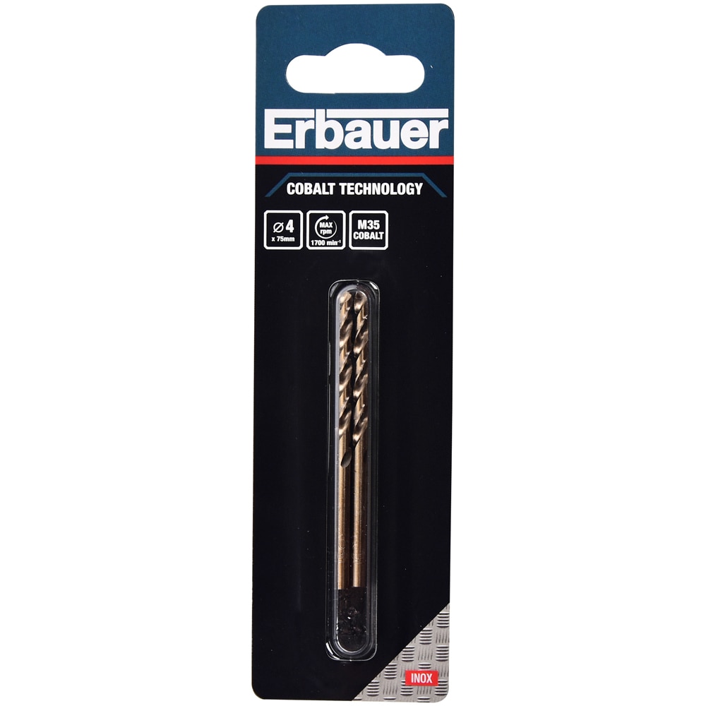 Burghiu metal Erbauer M35, 4 x 75 mm, 2 bucati