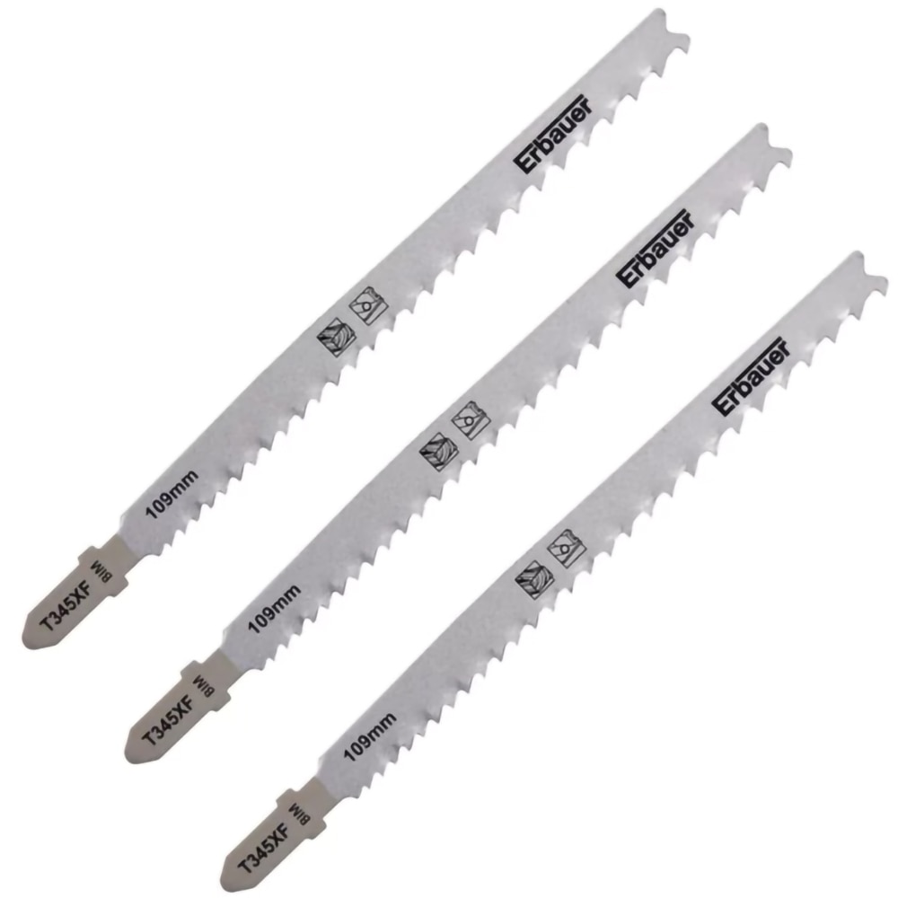 Lame fierastrau Erbauer T345XF, pentru lemn si metal subtire, 3-30 mm, 3 buc