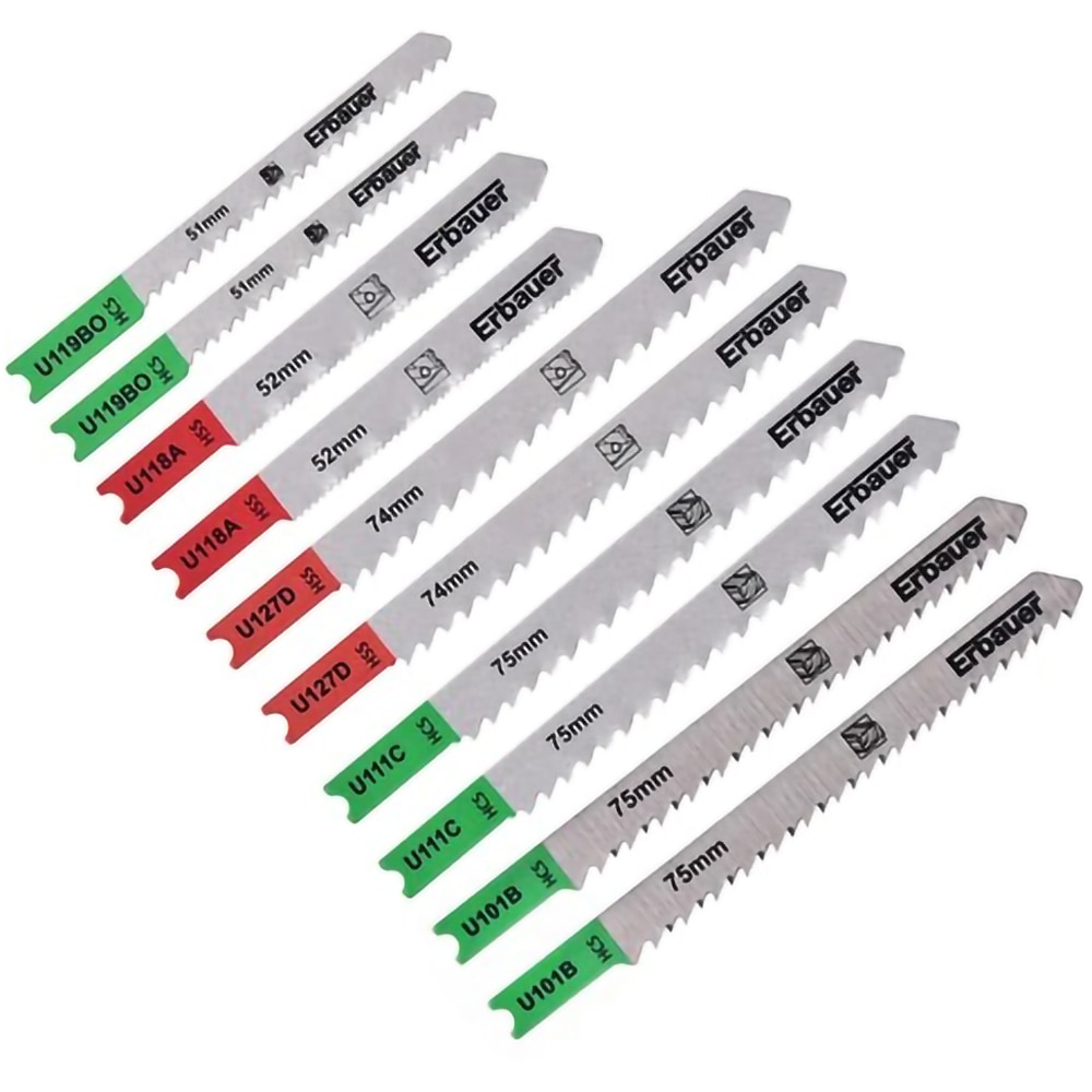 Panza fierastrau Erbauer, pentru lemn, fixare U, set 10 buc