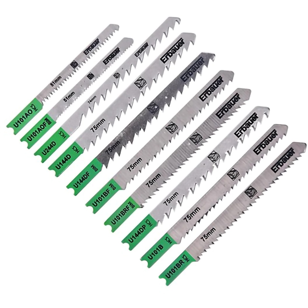 Lame fierastrau Erbauer, pentru lemn si metal subtire, fixare U, set 10 buc