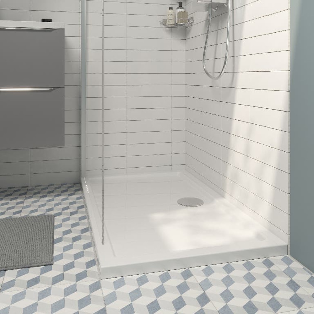 Cadita dus GOODHOME Vorma, dreptunghiulara, ABS si acril, 120 x 70 x 4 cm, alb