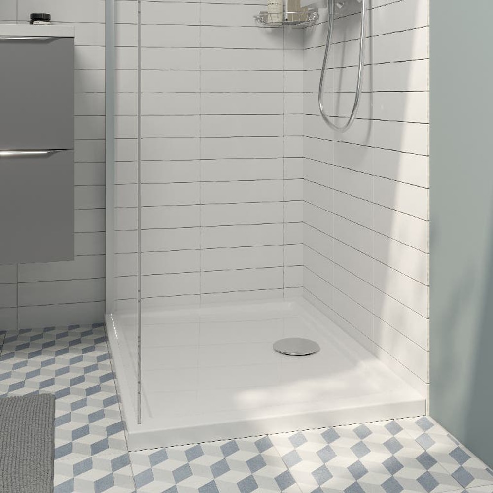 Cadita dus GOODHOME Vorma, dreptunghiulara, ABS si acril, 90 x 70 x 4 cm, alb