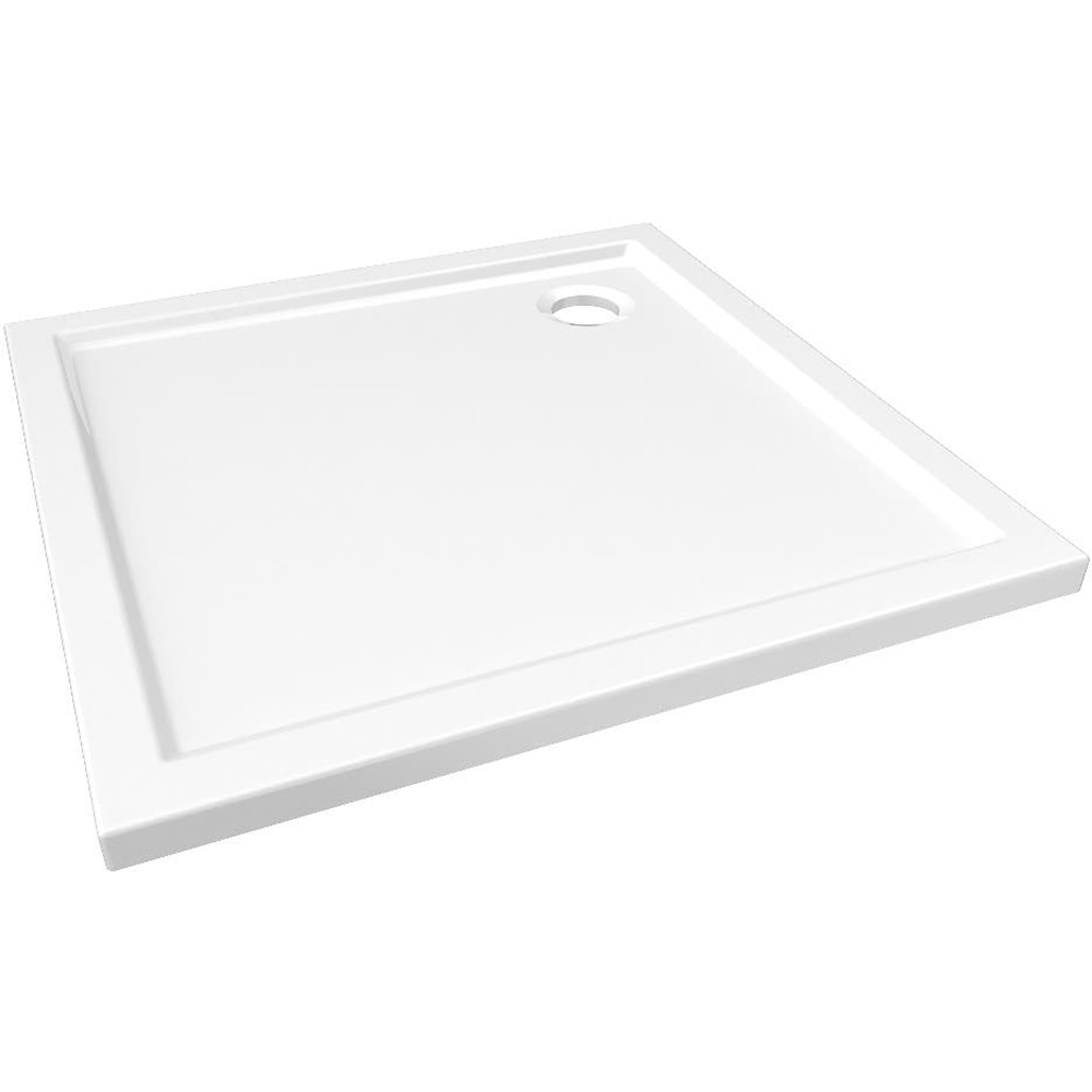 Cadita dus GOODHOME Vorma, patrata, ABS si acril, 90 x 90 x 4 cm, alb
