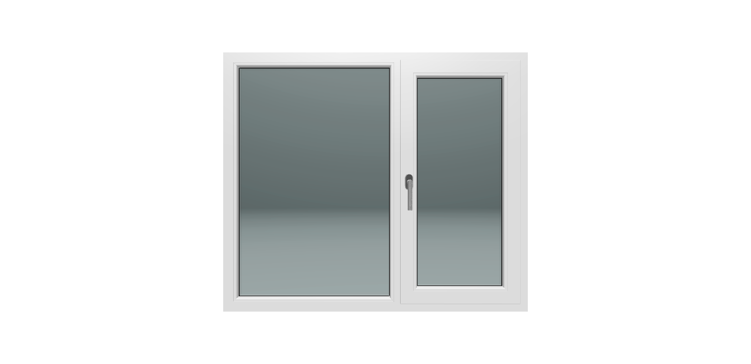Fereastra termopan PVC, alb, 4 camere, dreapta, 136 X 116 cm