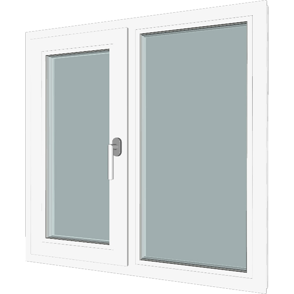 Fereastra termopan FENSTERWELT, PVC, 5 camere, 100 x 100 cm, deschidere oscilobatanta dreapta, alb