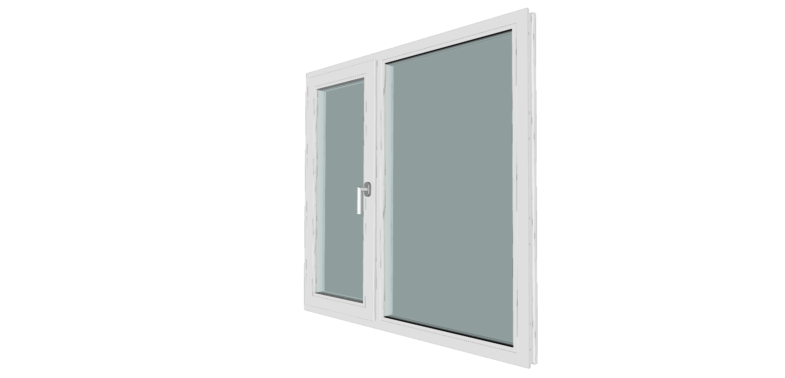 Fereastra termopan PVC, geam Clar + Low-E, alb, 5 camere, 120 x 100 cm, dreapta, dubla deschidere, fixa + oscilobatanta Gealan