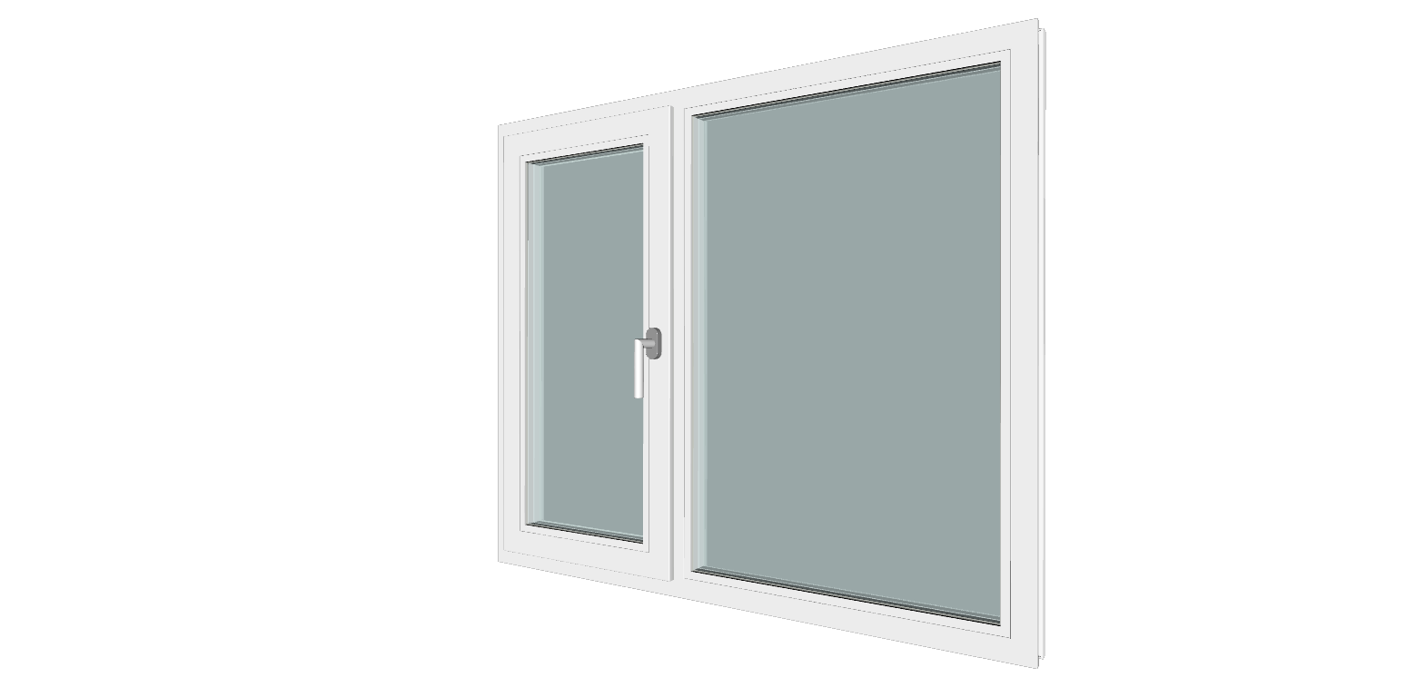 Fereastra termopan PVC, geam Clar + Low-E, alb, 5 camere, 136 x 116 cm, dreapta, dubla deschidere, fixa + oscilobatanta Gealan