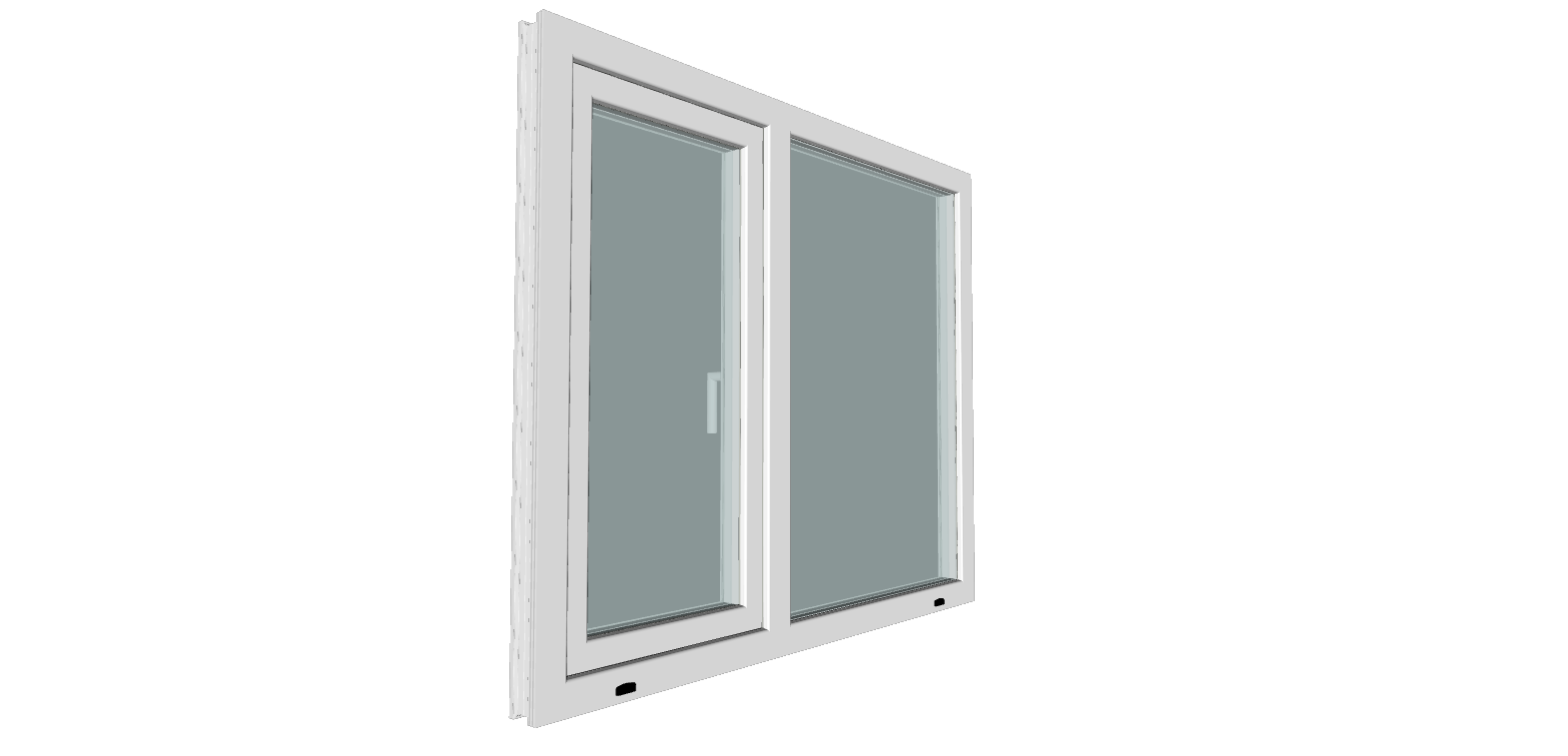 Fereastra termopan PVC, geam Clar + Low-E, alb, 5 camere, 136 x 116 cm, stanga, dubla deschidere, fixa + oscilobatanta Gealan