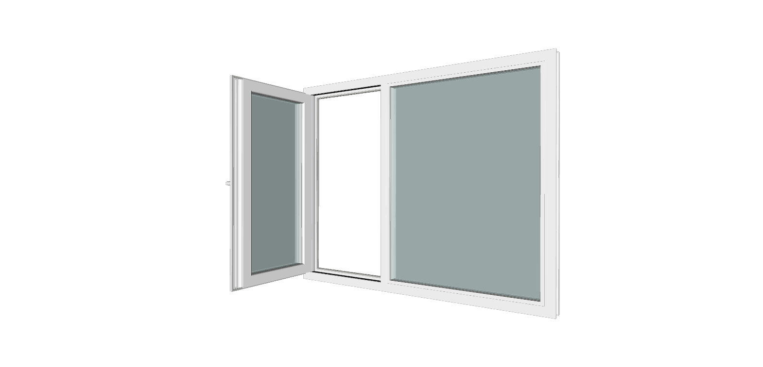 Fereastra termopan PVC, geam Clar + Low-E, alb, 5 camere, 146 x 116 cm, dreapta, dubla deschidere, fixa + oscilobatanta Gealan