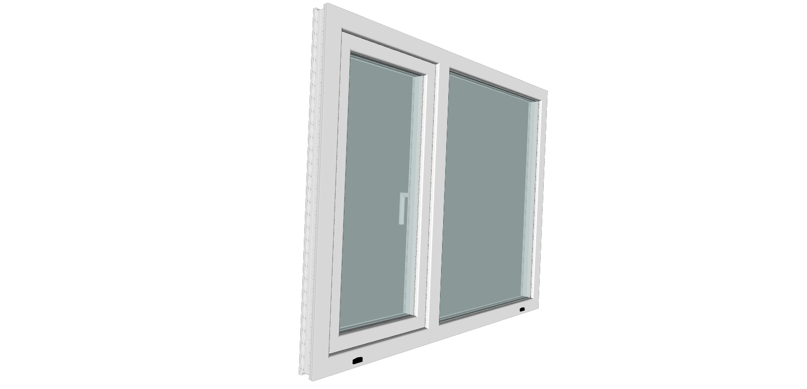 Fereastra termopan PVC, geam Clar + Low-E, alb, 5 camere, 146 x 116 cm, stanga, dubla deschidere, fixa + oscilobatanta  Gealan