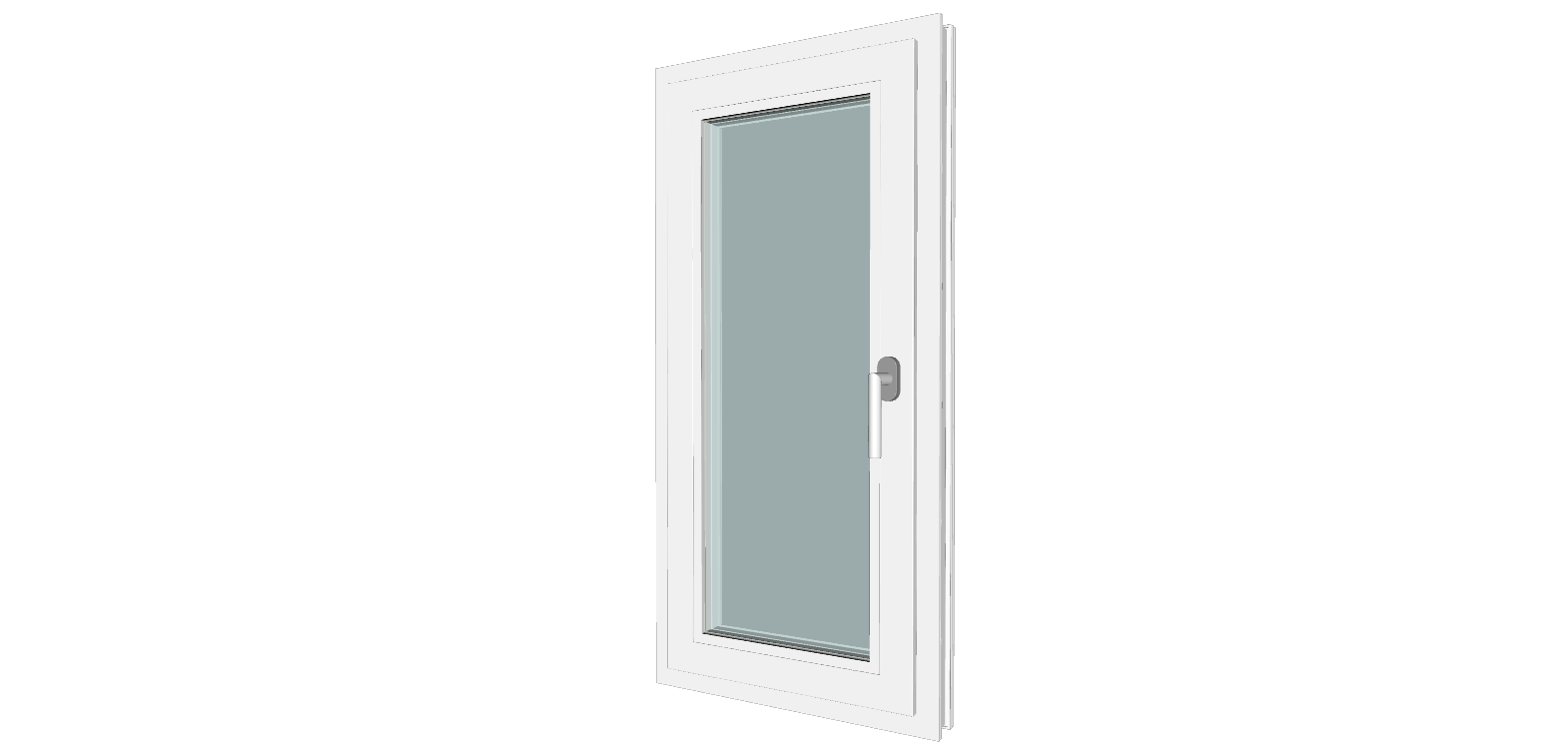 Fereastra termopan PVC, geam Clar + Low-E, alb, 5 camere, 56 x 116 cm, stanga, dubla deschidere, oscilobatanta  Gealan