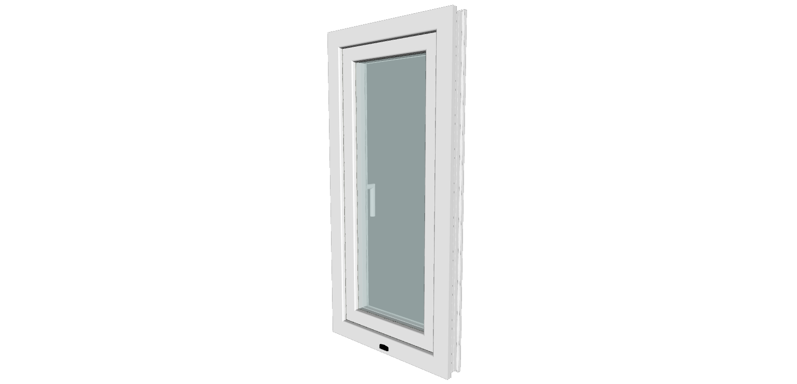 Fereastra termopan PVC, geam Clar + Low-E, alb, 5 camere, 56 x 116 cm, stanga, dubla deschidere, oscilobatanta  Gealan