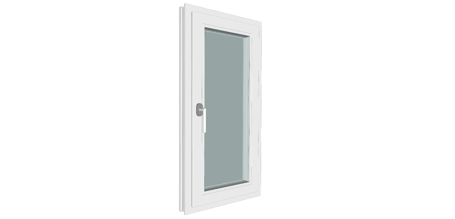 Fereastra termopan PVC, geam Clar + Low-E, alb, 5 camere, 56 x 116 cm, dreapta, dubla deschidere, oscilobatanta • Gealan