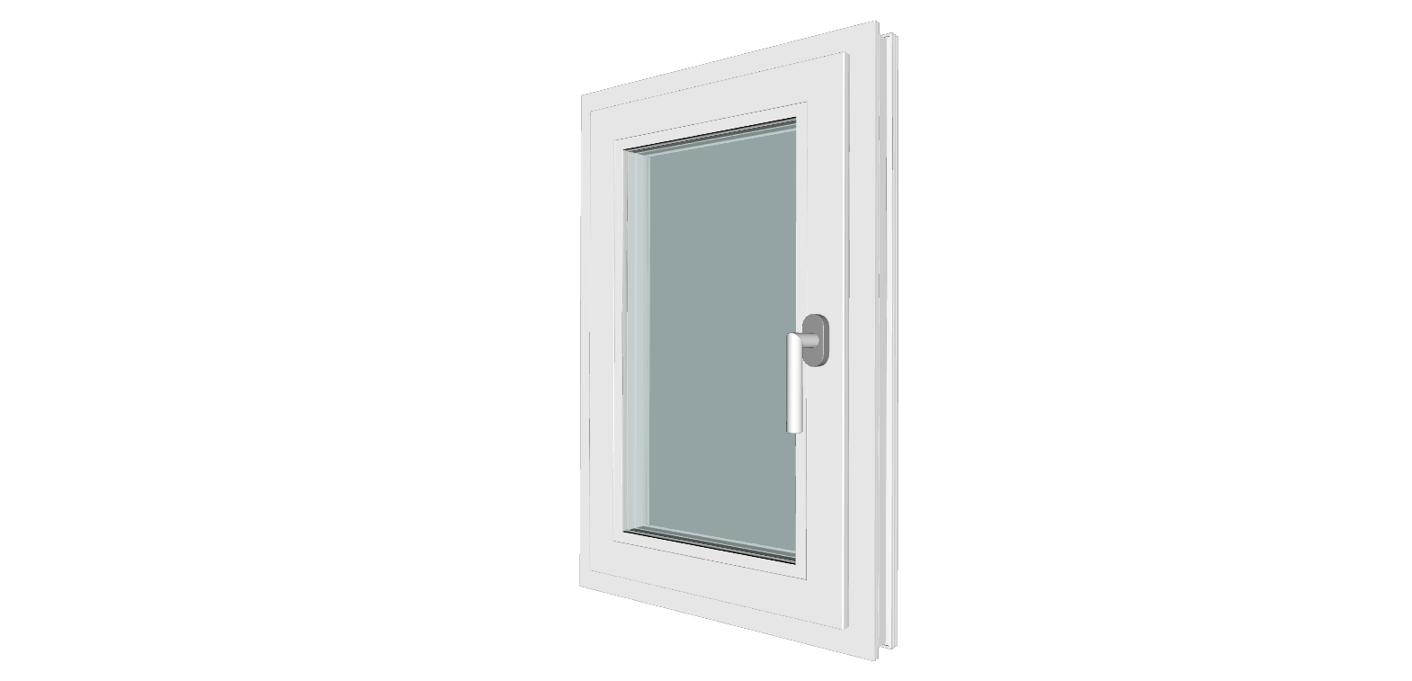 Fereastra termopan PVC, geam Clar + Low-E, alb, 5 camere, 56 x 86 cm, stanga, dubla deschidere, oscilobatanta  Gealan