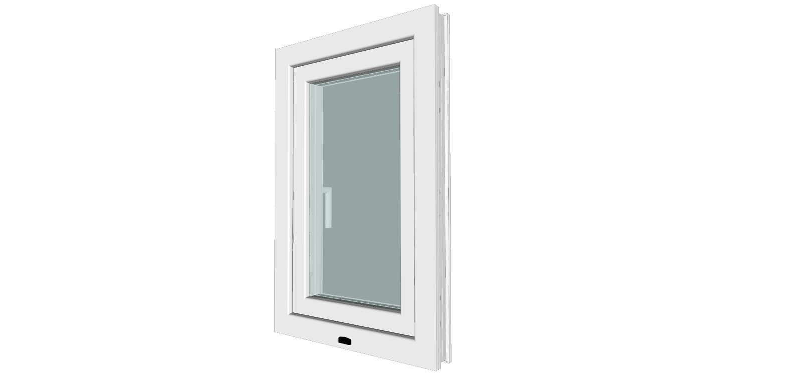 Fereastra termopan PVC, geam Clar + Low-E, alb, 5 camere, 56 x 86 cm, stanga, dubla deschidere, oscilobatanta  Gealan
